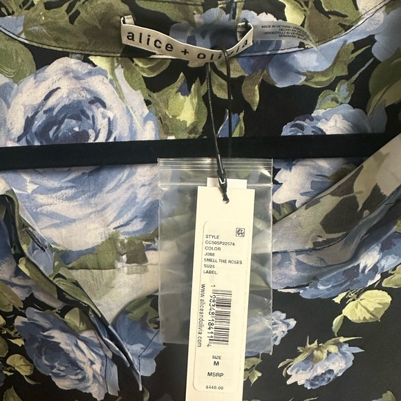 Alice and Olivia Jem Floral Ruffle Sleeve Mini Dress Size Medium - Picture 8 of 9